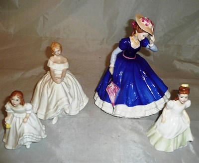 Lot 87 - Four Royal Doulton figures 'Mary' HN3375, 'Heather' HN2956, 'Kerry' HN3036 and 'Lynsey' HN3043