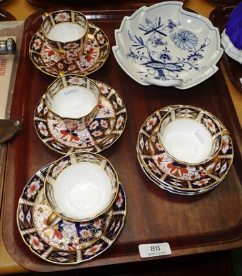Lot 88 - Royal Crown Derby cups and saucers and a German dish