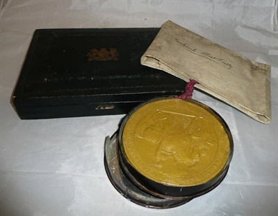 Lot 97 - Indenture and seal in box (1858)