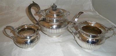 Lot 98 - A three piece silver tea set