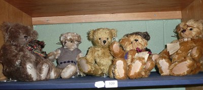 Lot 109 - Seven jointed Teddy bears by Stella Bolland