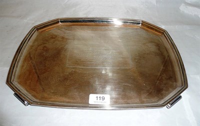 Lot 119 - A silver engraved tray
