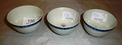 Lot 130 - Three 18th century Worcester teabowls