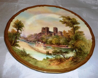Lot 133 - A Royal Worcester cabinet plate decorated with a view of Durham cathedral