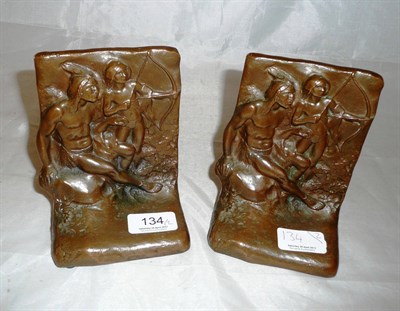 Lot 134 - Pair of bronze bookends