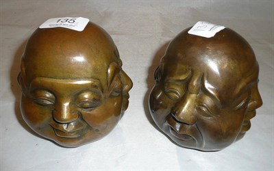 Lot 135 - A pair of Buddha heads