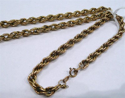 Lot 149 - A 9ct gold rope link necklace and bracelet