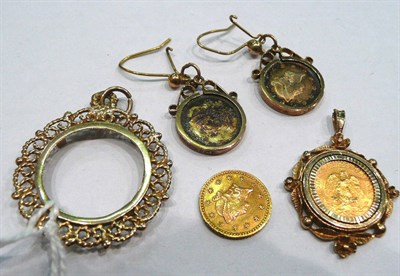 Lot 154 - Assorted coin jewellery and a loose coin
