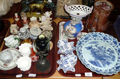 Lot 181 - Two trays of 18th century and later ceramics including Chelsea Derby saucer, Royal Worcester...