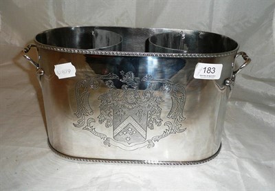 Lot 183 - A silver plated wine cooler for two bottles