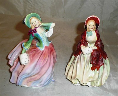 Lot 224 - A Royal Doulton figure 'Autumn Breezes', HN1911 (colourway) and 'Her Ladyship' HN1977