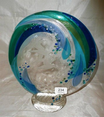 Lot 234 - A contemporary glass plaque and stand by F.A Palmer