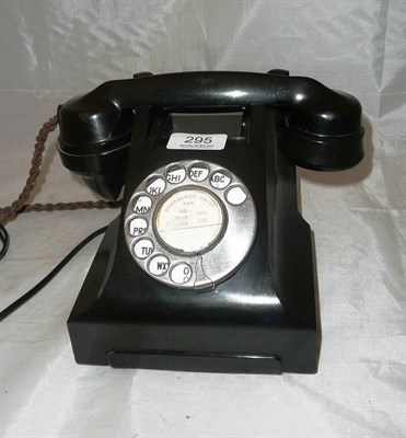 Lot 295 - A vintage black Bakelite phone converted for modern use