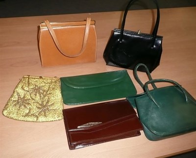 Lot 320 - Assorted leather handbags, clutch bags, beaded evening bag etc