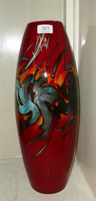 Lot 321 - Peggy Davies ceramics large ruby vase artist's trial signed by Martin Thompson