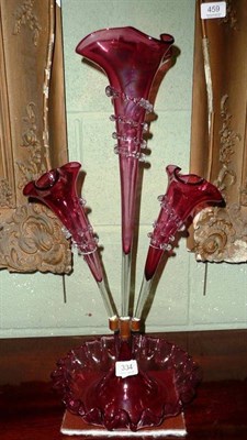 Lot 334 - Cranberry epergne