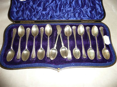 Lot 348 - A set of silver and silver plate teaspoons in Victorian fitted case