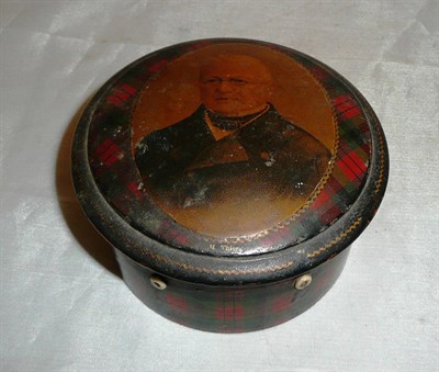 Lot 380 - A Mauchline tartan round box