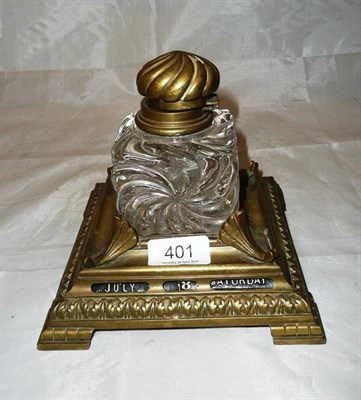 Lot 401 - A triple calendar inkwell