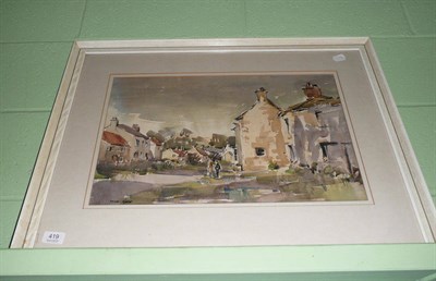 Lot 419 - Framed watercolour by Angus Rands 'Gilling West'