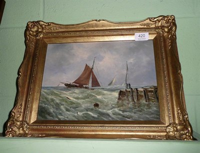 Lot 420 - George Knight oil on board - seascape