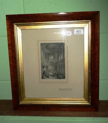 Lot 421 - Chapel interior, Versailles, in maple frame