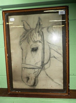 Lot 422 - Charcoal sketch of a horse