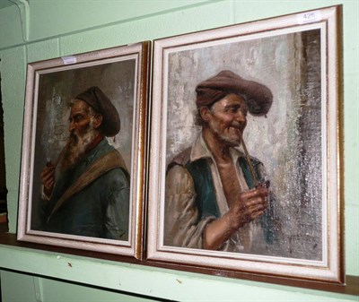 Lot 426 - Frigaria, pair of oils of Italian peasants