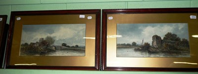 Lot 438 - A pair of watercolours depicting the Thames, signed E Witton and dated 1910