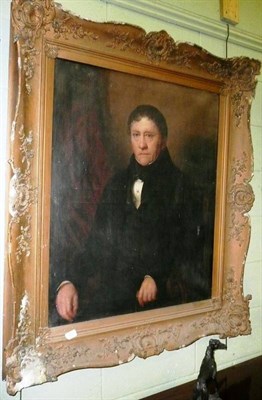 Lot 459 - 19th century gilt framed oil on canvas portrait of a Gentleman The Clegg family, Butt Hill,...