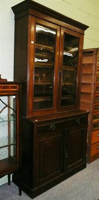 Lot 467 - Victorian oak bookcase cabinet