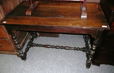 Lot 491 - Oak 17th century side table with barley twist leg detail