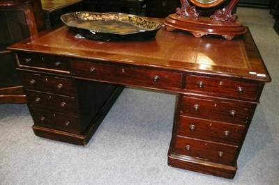 Lot 499 - A Victorian mahogany partner's desk