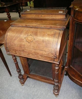 Lot 503 - A Victorian inlaid walnut bureau/writing desk with fitted interior and glazed cabinet below