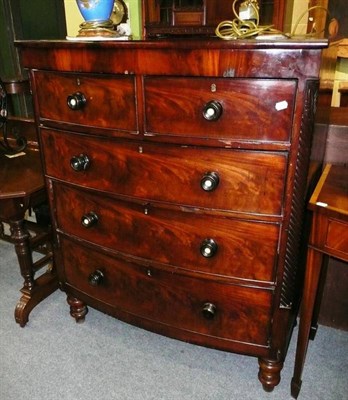 Lot 515 - A Victorian mahogany bow fronted four height chest of drawers