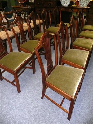 Lot 521 - Set of ten reproduction mahogany dining chairs