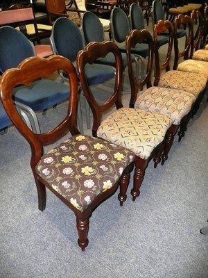 Lot 526 - Eight Victorian mahogany balloon back chairs