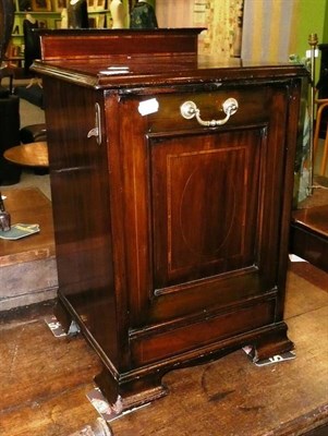 Lot 544 - Victorian mahogany coal box with boxwood and satinwood inlay