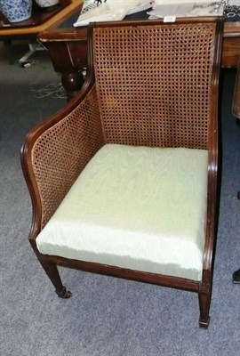 Lot 578 - Mahogany Bergere on square tapering legs