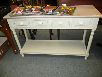 Lot 644 - Painted rectangular hall table with drawers