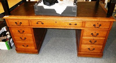 Lot 689 - Oak pedestal desk