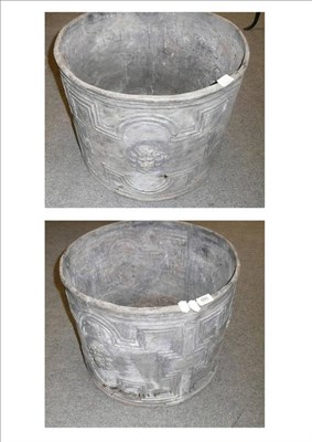 Lot 693 - Pair of circular lead planters