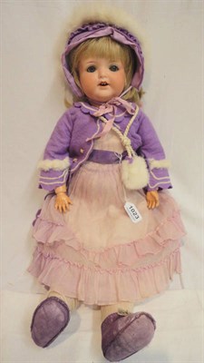 Lot 1023 - Bisque Socket Head Doll Impressed Heubach Koppelsdorf Armand Marseille 1330, with replacement blond