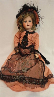 Lot 1031 - Heubach Koppelsdorf Bisque Socket Head Doll impressed 250.1, with original wig, sleeping blue eyes