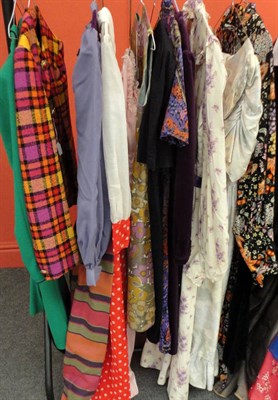 Lot 1139 - Assorted 1970's and Later Costume including a Just Jane printed maternity mini-dress; Frank...