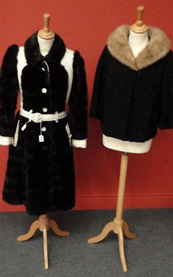 Lot 1141 - Persian Lamb Swing Jacket with mink collar; Courreges Paris Coat (made for Harrods) of cream...