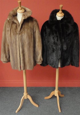 Lot 1153 - Short Dark Mink Fur Jacket and another in pale mink (2)