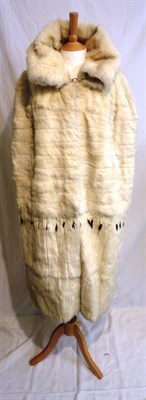 Lot 1157 - Circa 1930's White Rabbit and Ermine Trimmed Three Quarter Length Cape with a replacement lining