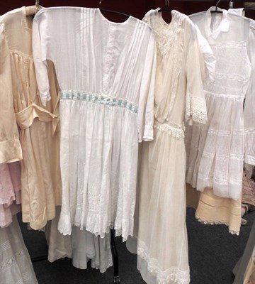 Lot 1168 - 19th Century and Later Girls Dresses including and white dress bodice with gathered detail on a...