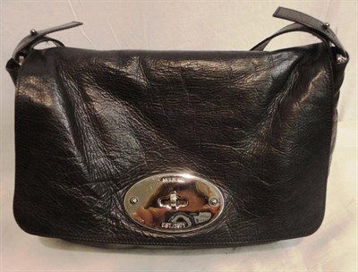 Lot 1218 - Mulberry Black Soft Leather Handbag, with adjustable shoulder strap, black suede interior, with...